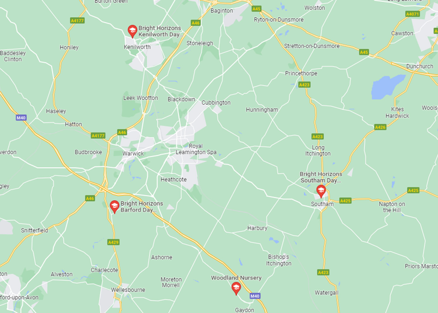 Day Nurseries and Preschools in Warwickshire