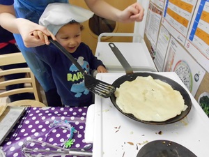 Kent nursery children celebrate Pancake Day