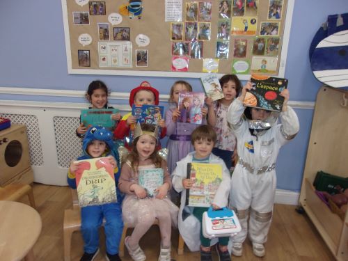 A group of young children dressed as their favourite book characters for World Book Day