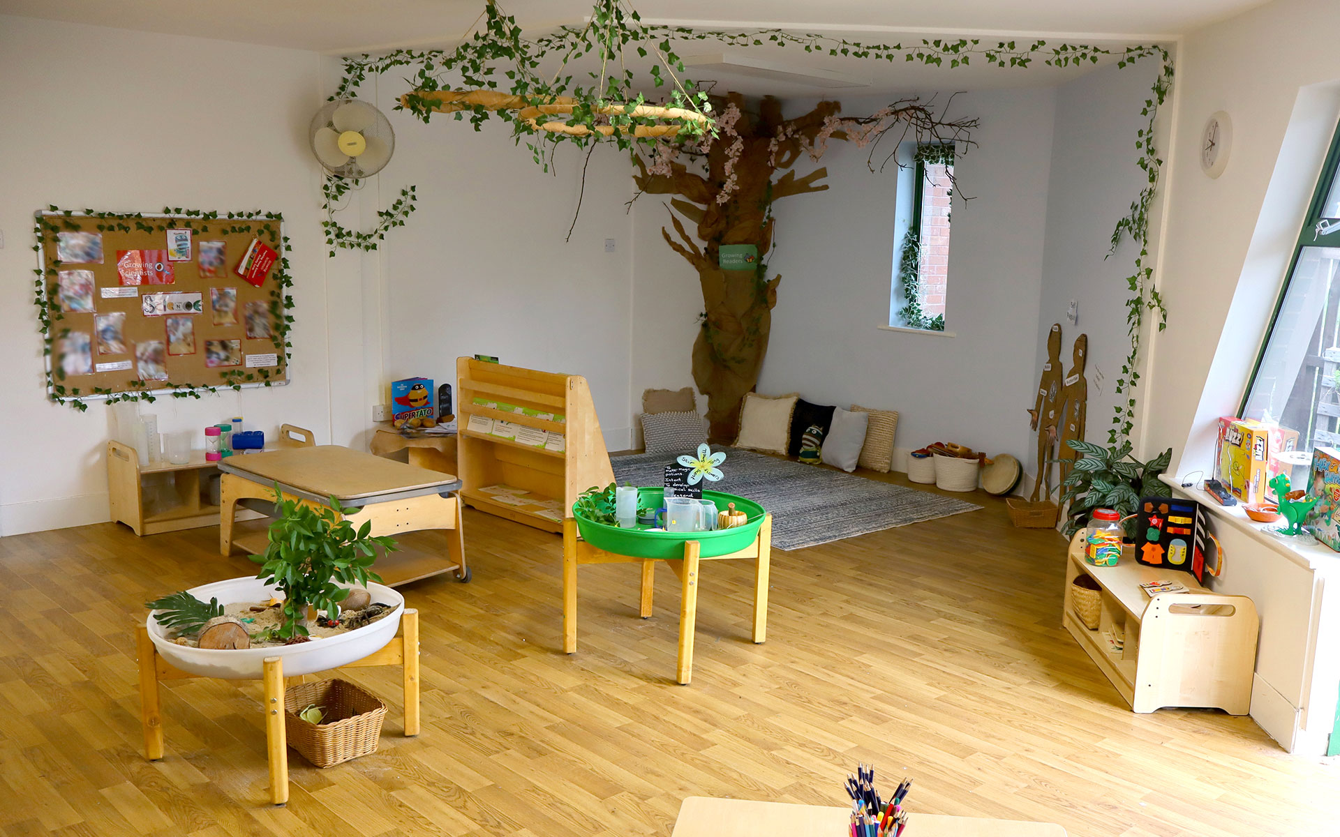Countess of Chester Day Nursery and Preschool nursery room with reading corner