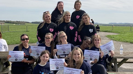 seven nursery practitioners skydived 13500ft in memory of nursery manager