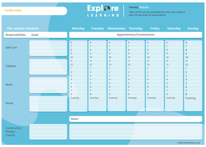 Explore Learning Weekly Planner - Your Guide to Prioritising