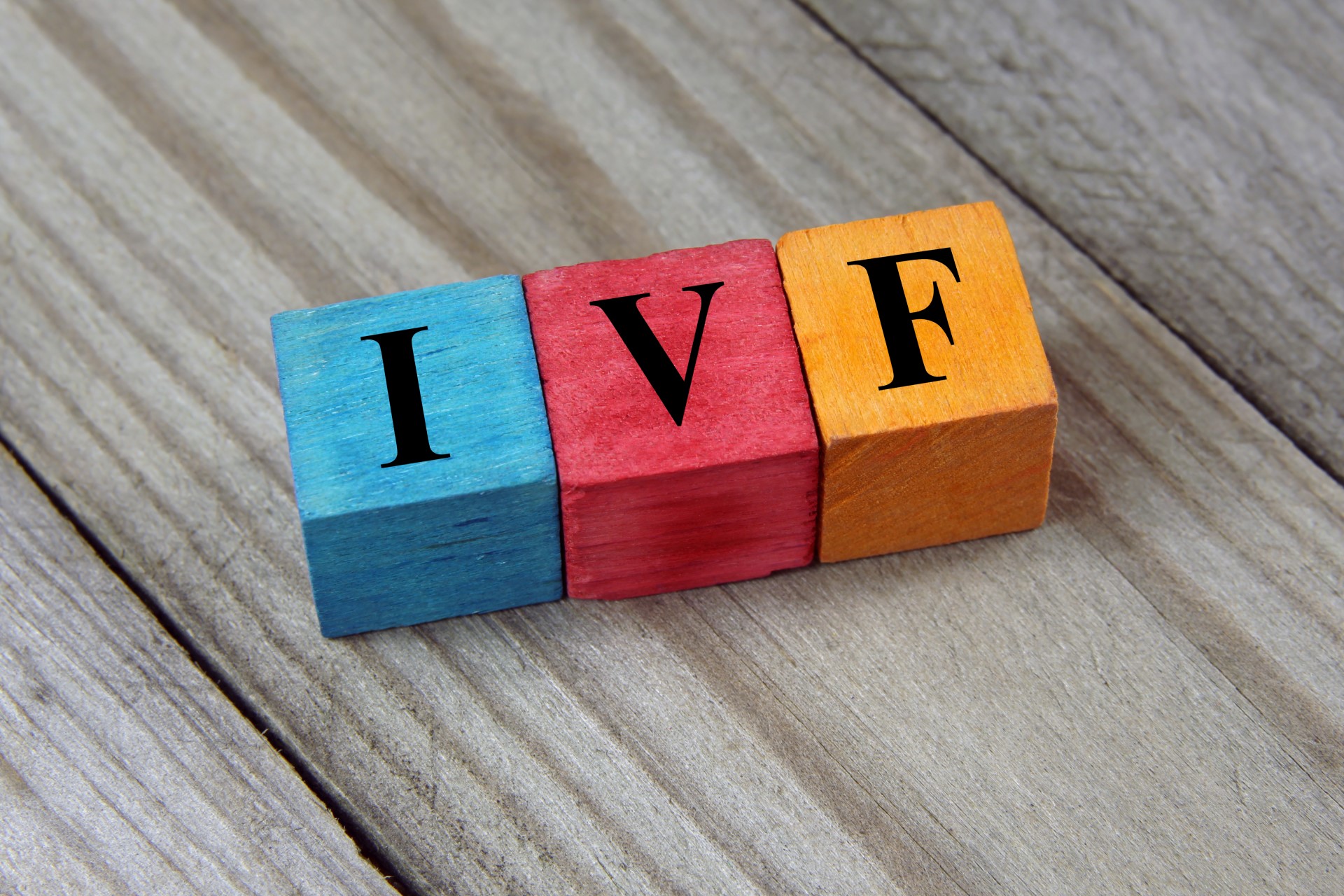 coloured building blocks spell out IVF